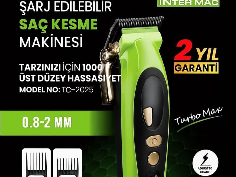 İnter Mac3 TC-2025 Şarj Edilebilir Saç Kesme Makinesi