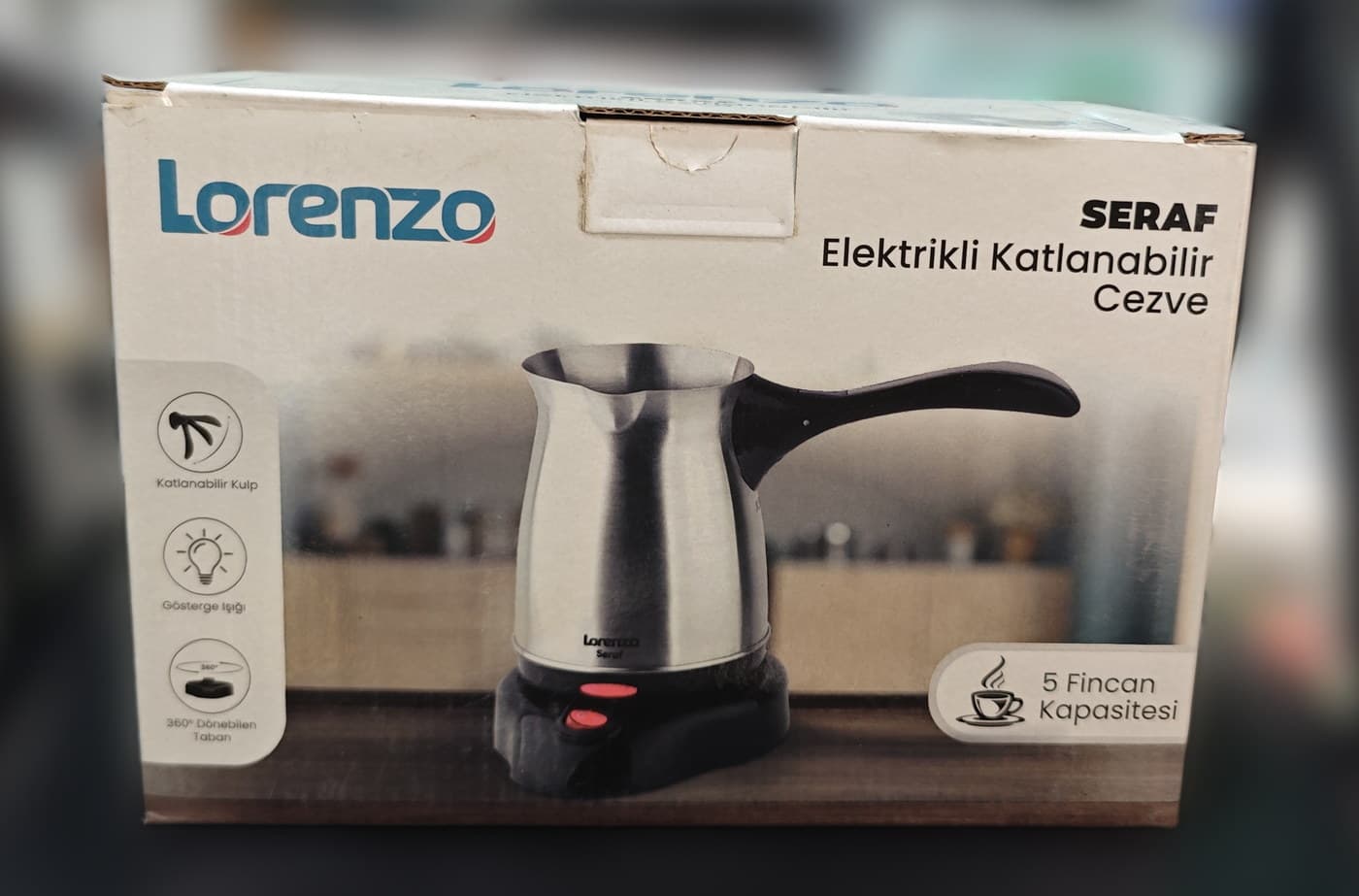 Lorenzo Seraf Elektrikli Katlanabilir Cezve — ürün görünümü