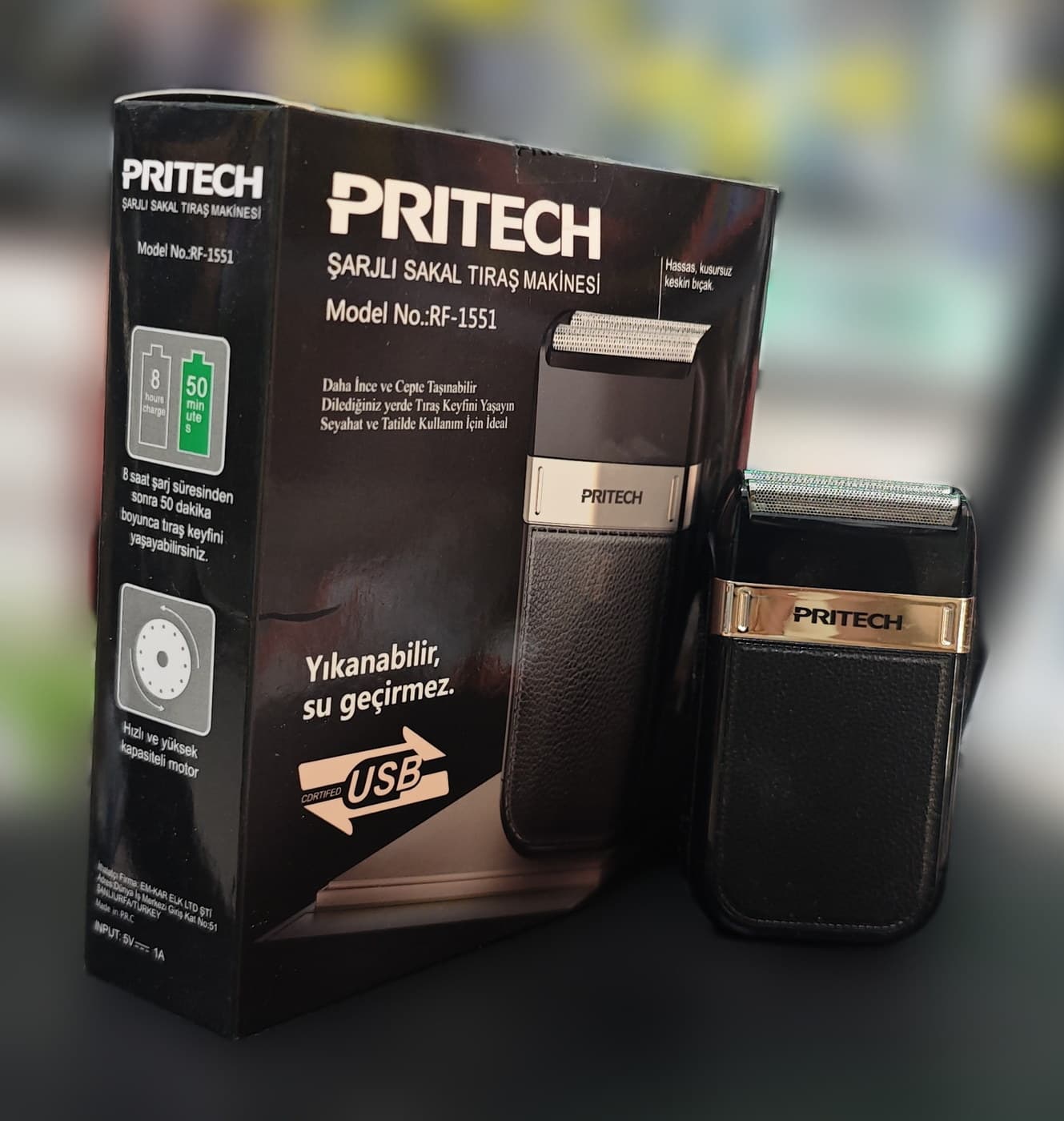 PRITECH RF-1551 Şarjlı Sakal Traş Makinesi — üçüncü açı