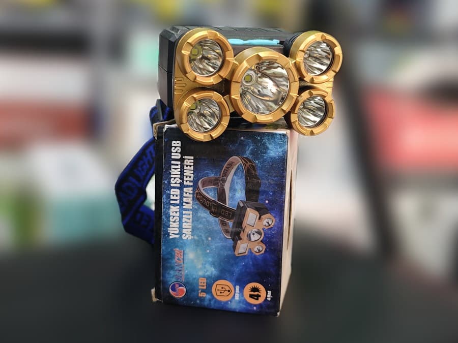 Yüksek LED Işıklı USB Şarjlı Kafa Feneri — 3