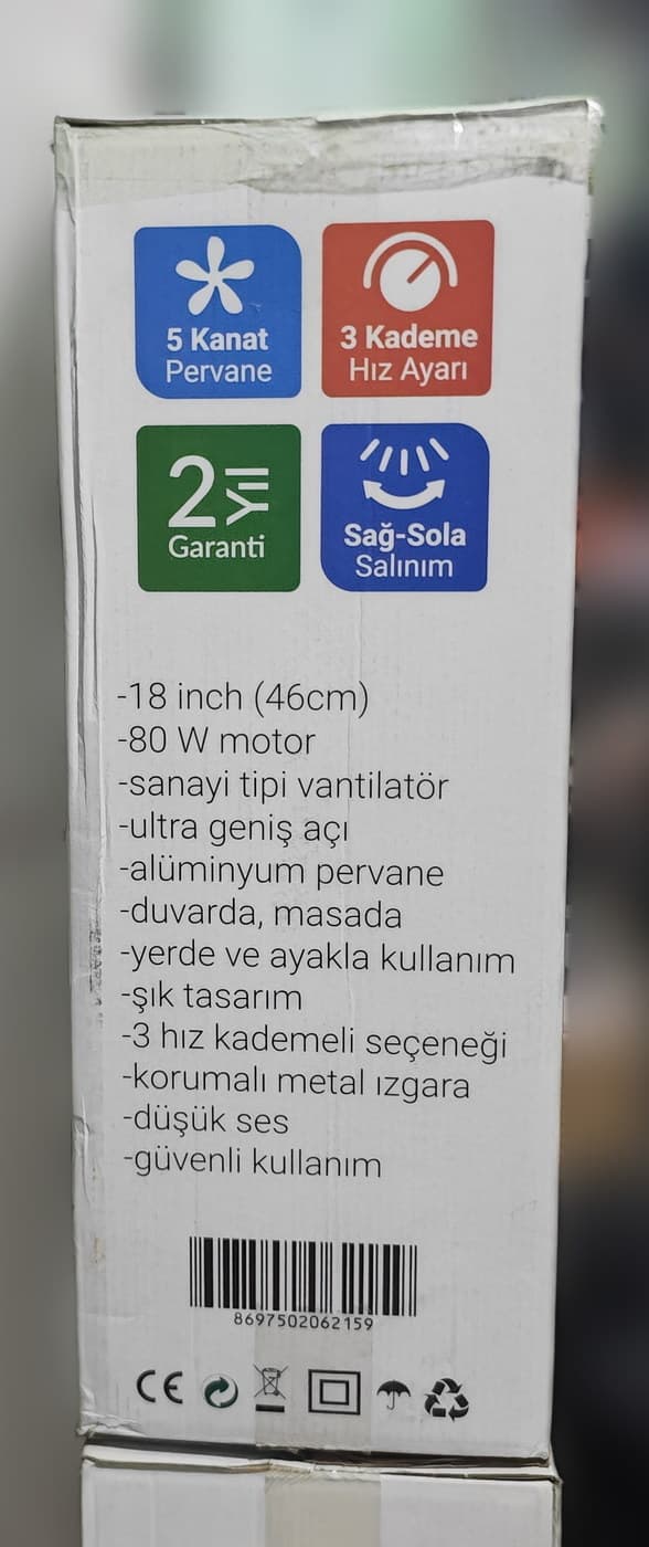 Harlem HV318 18" Sanayi Tipi Vantilatör — üçüncü açı