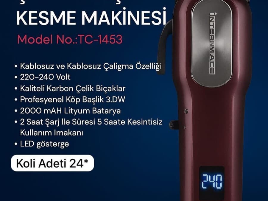 İnter Mac3 TC-1453 Şarjlı Saç Kesme Makinesi
