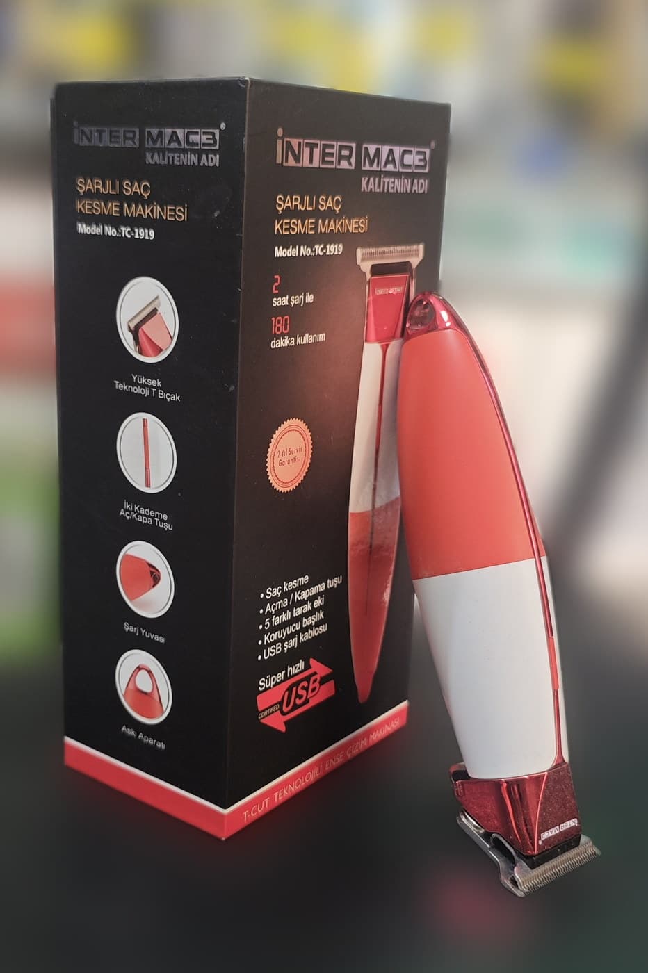 İnter Mac3 TC-1919 Saç Kesme Makinesi — üçüncü açı
