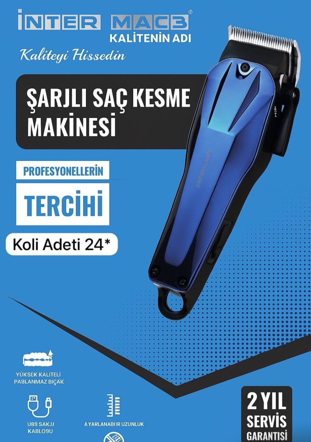 İnter Mac3 TC-8017 Şarjlı Saç Kesme Makinesi — ürün görünümü
