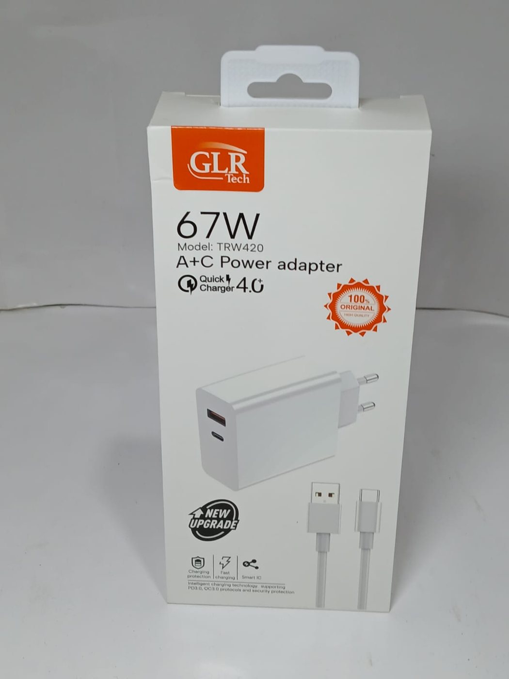 Hızlı Şarj Adaptörü Antalya, 67W USB-A + Type-C — GLR Tech — Erdem Elektronik Antalya