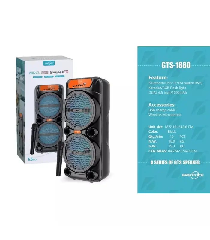 Taşınabilir Bluetooth Hoparlör Antalya, Mikrofonlu Karaoke — Greatnice — Erdem Elektronik Antalya