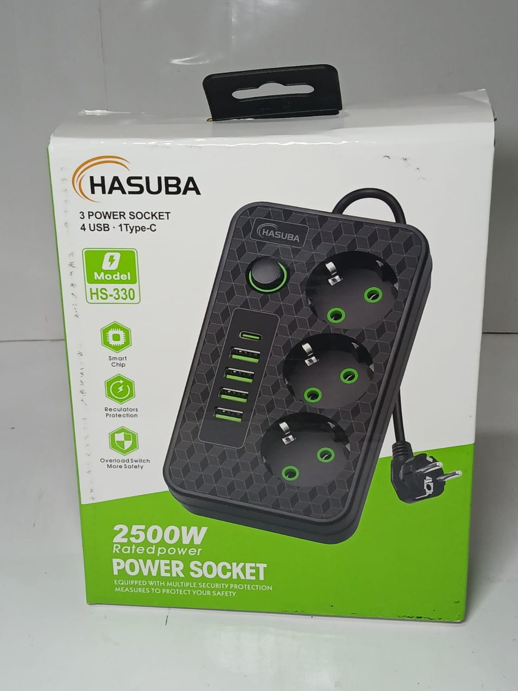 USB'li Grup Priz Antalya, 3 Priz 2500W Akım Korumalı — HASUBA — Erdem Elektronik Antalya