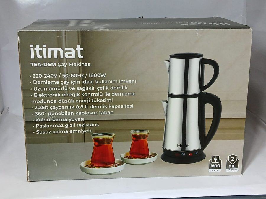Çay Makinesi Antalya, 1800 W Çelik Demlikli — İtimat — küçük görsel 2