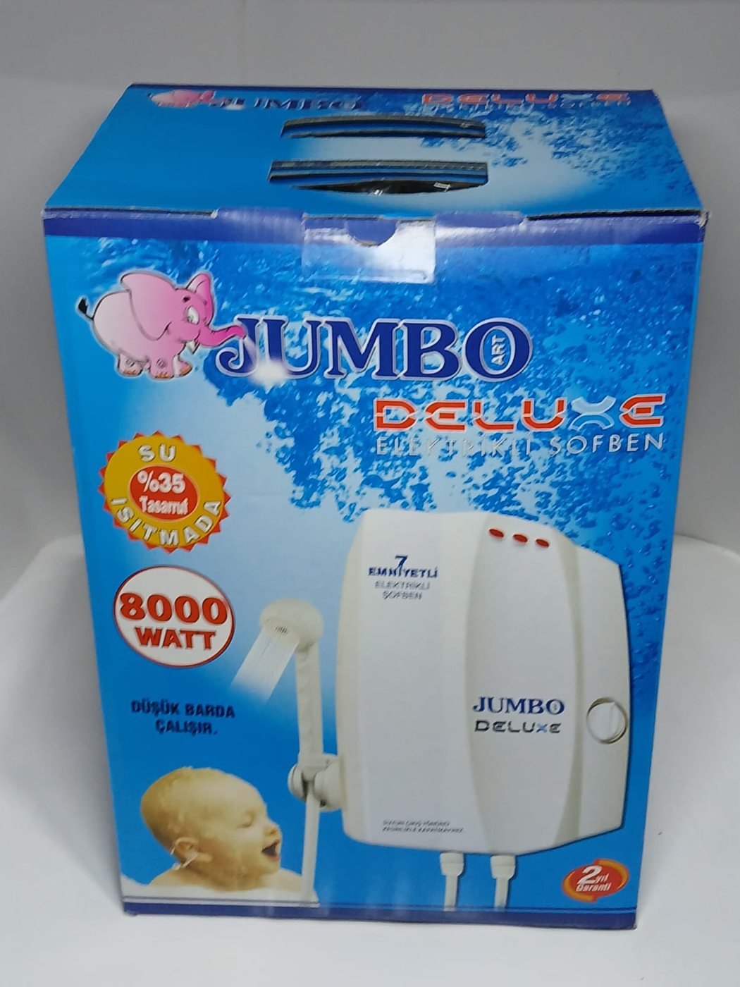 Elektrikli Şofben Antalya, 8000W 7 Emniyetli — Jumbo Deluxe — görsel 2/2