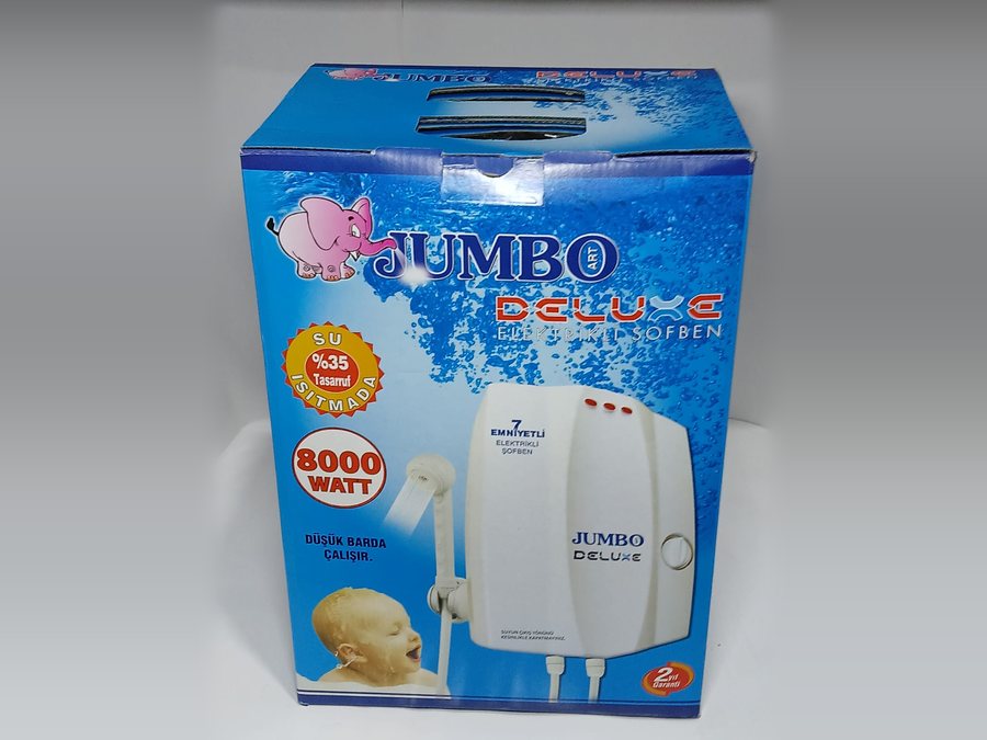 Elektrikli Şofben Antalya, 8000W 7 Emniyetli — Jumbo Deluxe