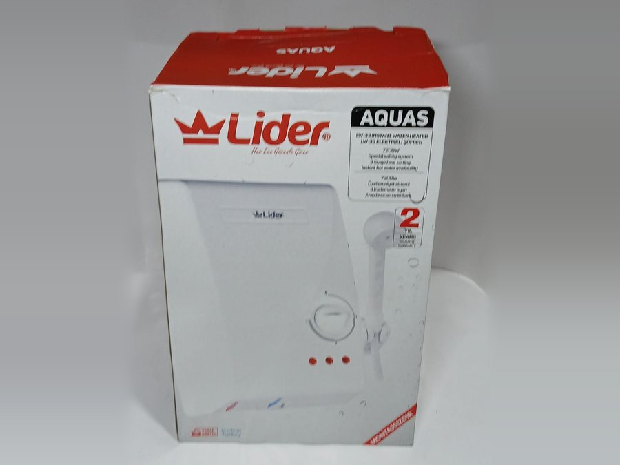 Elektrikli Şofben Antalya, 7200W 3 Kademeli — Lider Aquas
