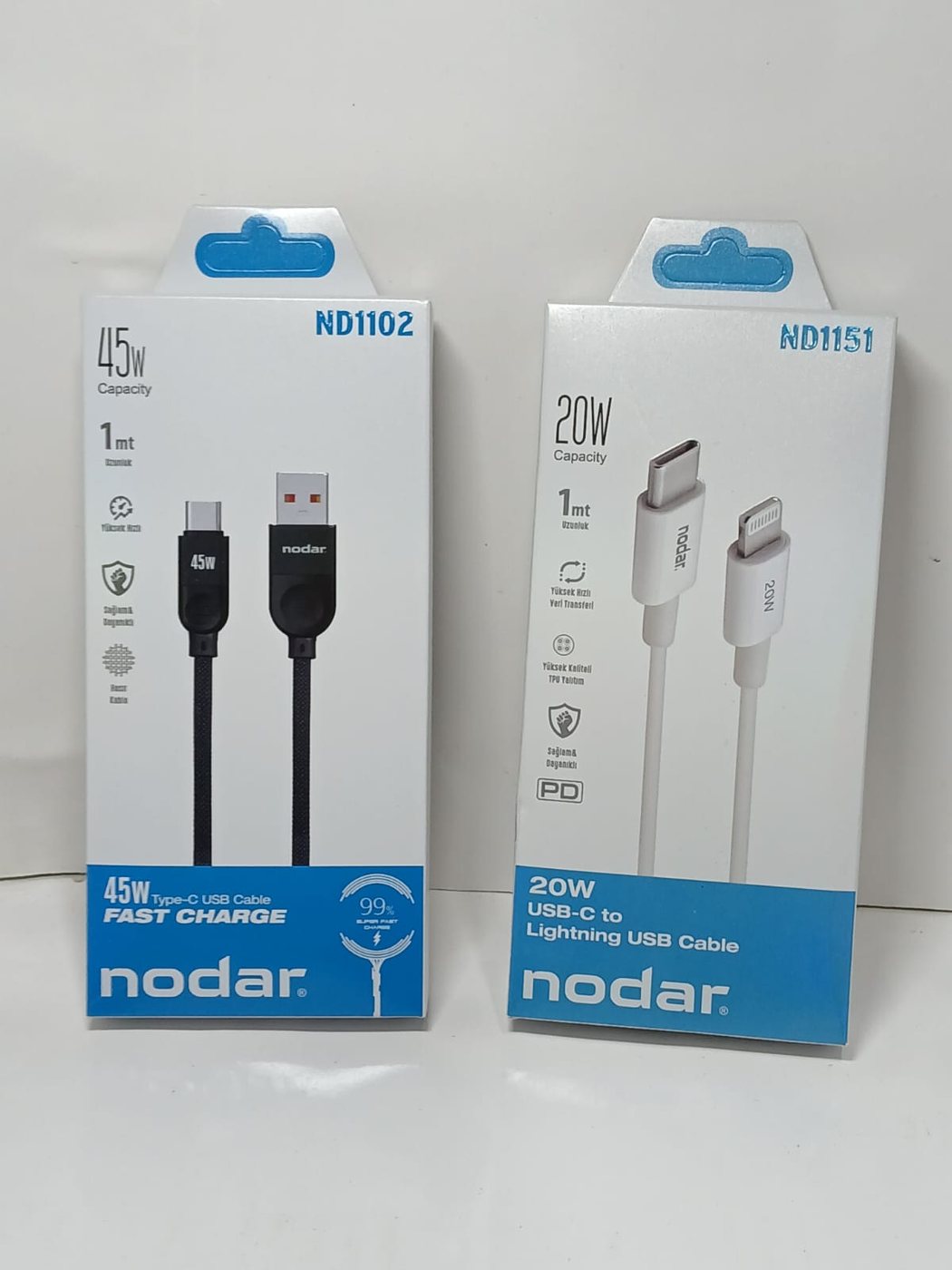 Hızlı Şarj Kablosu Antalya, 45W Type-C ve 20W Lightning — nodar — görsel 2/2