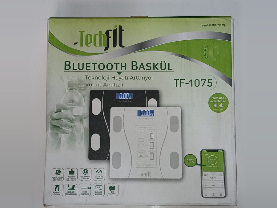 Akıllı Tartı Antalya, Bluetooth Vücut Analizli — TechFit — küçük görsel 2