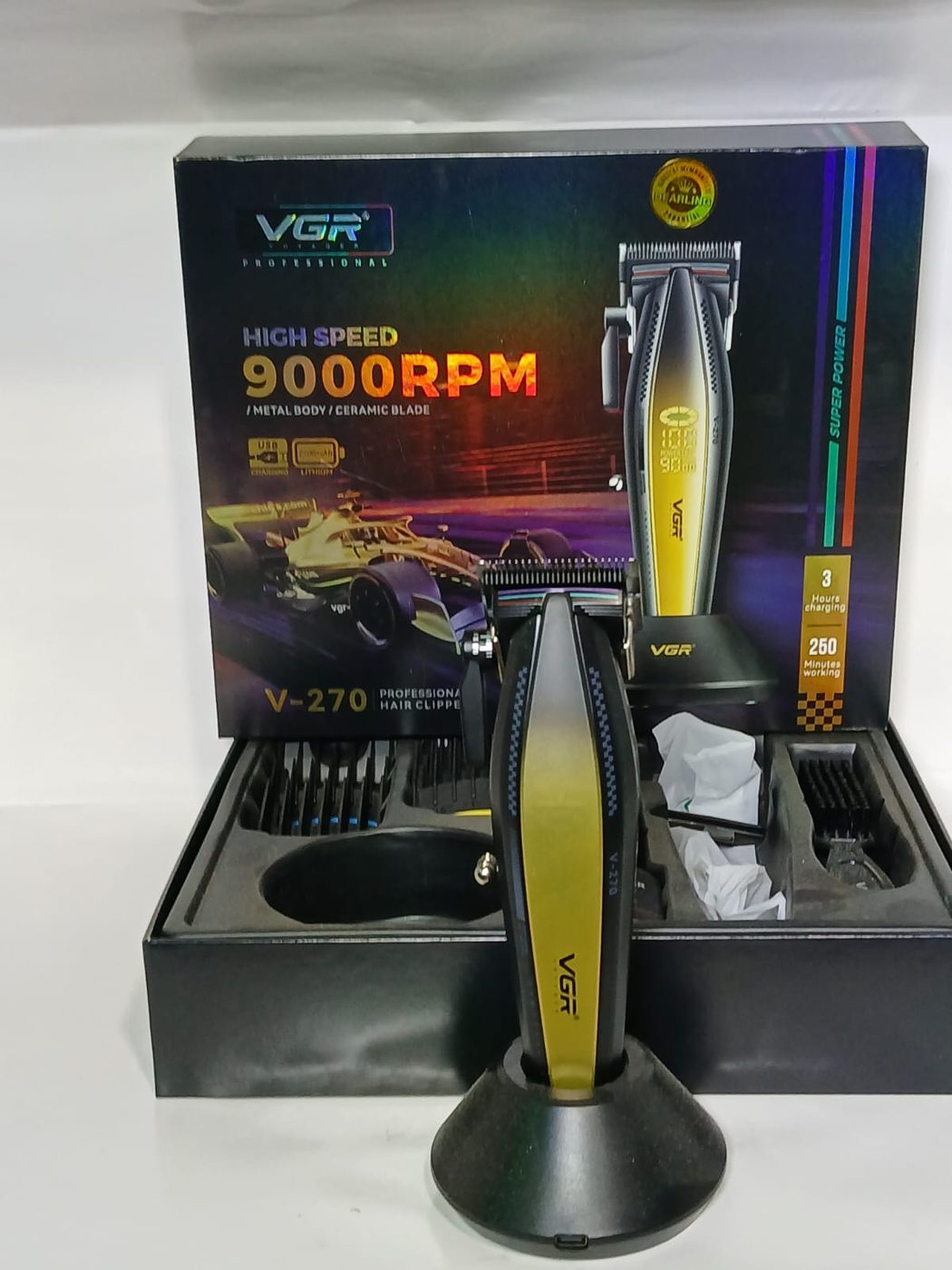 Saç Sakal Tıraş Makinesi Antalya, 9000 RPM Metal Gövde — VGR — görsel 3/3